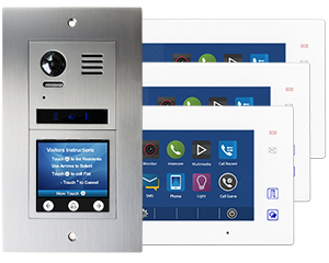 3-Flats Vulcan Touchscreen Video Door Entry System with Aura monitors
