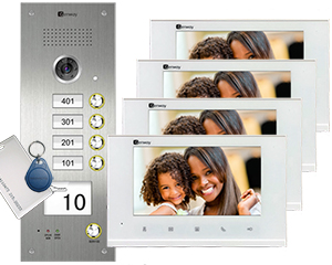 Genway Kendra Keyfob Reader 4-Flat Video Intercom System