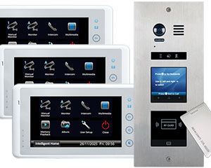 3-Flat Door Entry Vosper Card Reader Cronus Recording Monitors