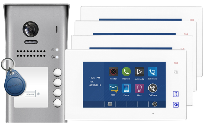 2-Easy Aura White Keyfob Reader 4-Flat Door Entry System #1