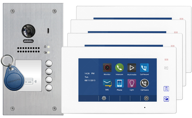 2-Easy Aura White Card Reader 4-Flat Door Entry System #1