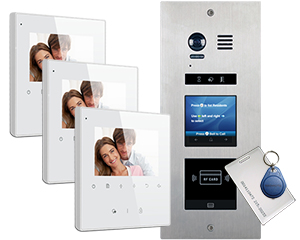 3-Flat Door Entry Vosper Card Reader Avro Monitors