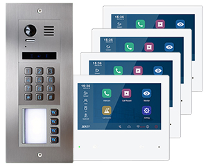 4-Flat Direct Call Keypad Vulcan Door Entry System Mobile App
