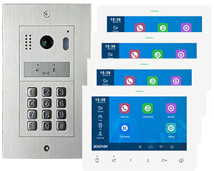 4-Flat Door Entry System Full Colour Night Vision Mobile App