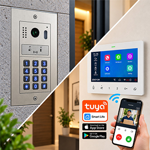 2-Flat Keypad Video Door Entry System Tuya Mobile App