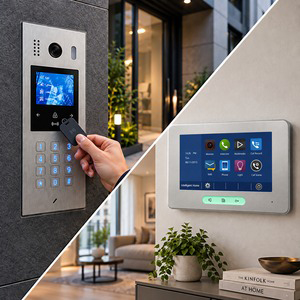 10-Flat Video Door Entry System DigiOpen with Alecto Image Recording monitors