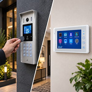 2-Flat Video Door Entry Intercom System DigiOpen with Cronus Monitors