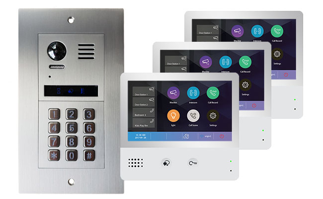 2-Easy Vulcan 3-Flat Keypad Video Door Entry System with WiFi monitors