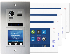 4-Flats Vulcan Touchscreen Video Door Entry System with Aura monitors