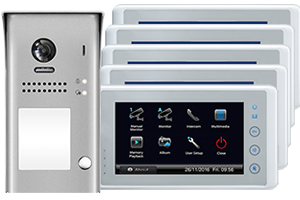 2-Easy Cronus White 5-Monitor Door Entry Kit Surface Doorbell