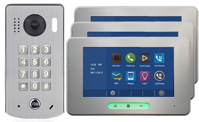 2-Easy Alecto 3-Monitor Door Entry Kit Keypad Doorbell #1