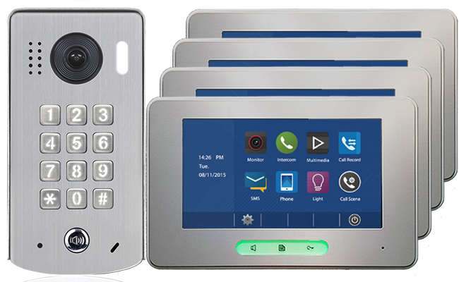 2-Easy Alecto 4-Monitor Door Entry Kit Keypad Doorbell #1