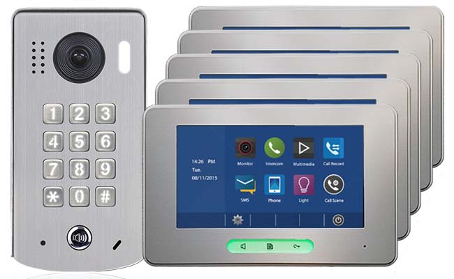2-Easy Alecto 5-Monitor Door Entry Kit Keypad Doorbell #1