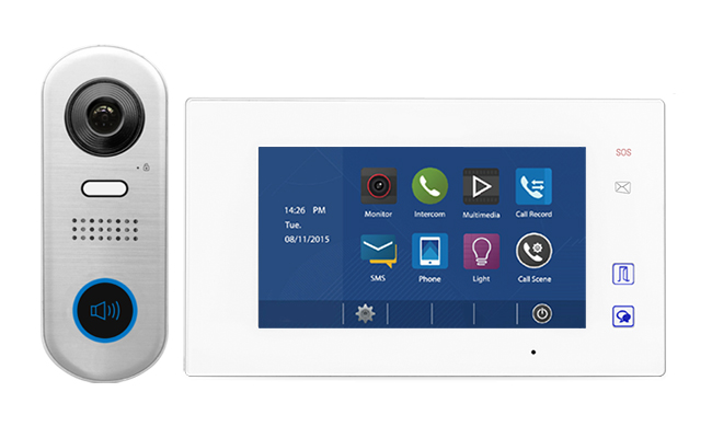 2-Easy Aura White Slim Doorbell 1-Monitor Door Entry Kit #1