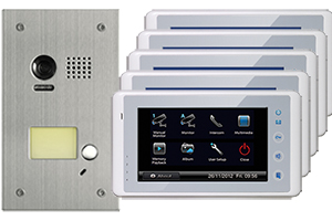 2-Easy Cronus White 5-Monitor Door Entry Kit Flush Steel Doorbell