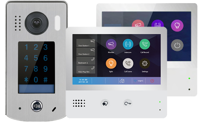 2-Easy WiFi IP 2-Monitor Door Entry Touchscreen Keypad Doorbell #1