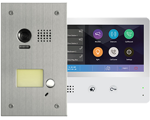 2-Easy WiFi IP 1-Monitor Door Entry Kit Flush Steel Doorbell