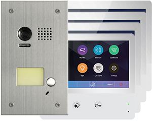 2-Easy WiFi IP 4-Monitor Door Entry Kit Flush Steel Doorbell