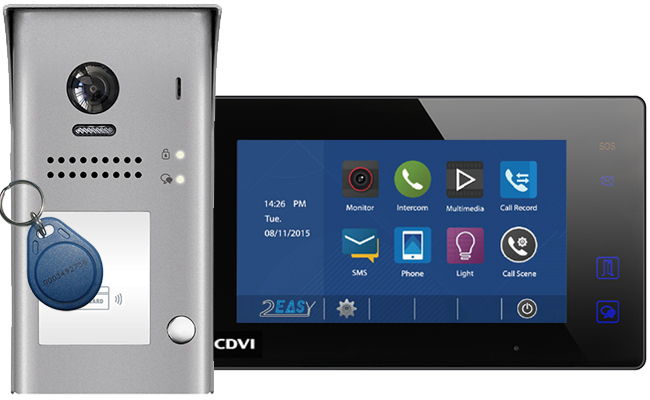 2-Easy Aura Black Card Reader 1-Monitor Door Entry Kit #1