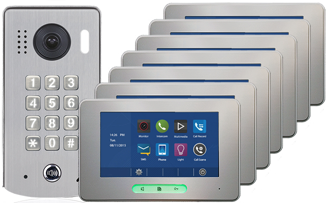 2-Easy Alecto 7-Monitor Door Entry Kit Keypad Doorbell