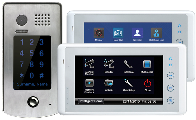 2-Easy Cronus White 2-Monitor Door Entry Touchscreen Keypad Doorbell