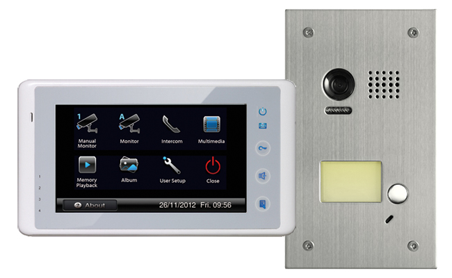 2-Easy Cronus White 1-Monitor Door Entry Kit Flush Steel Doorbell #1