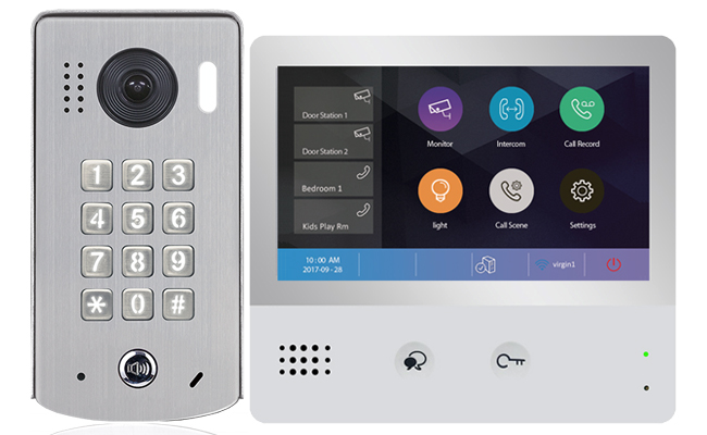 2-Easy WiFi IP 1-Monitor Door Entry Kit Keypad Doorbell