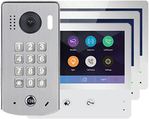 2-Easy WiFi IP 3-Monitor Door Entry Kit Keypad Doorbell