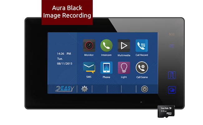 2-Easy Aura Black Video Monitor Image Recording