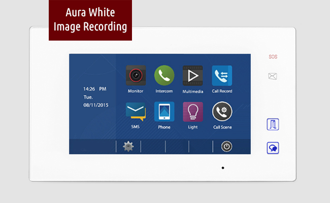 2-Easy Aura White 1-Monitor Door Entry Kit Touchscreen Keypad Doorbell #2
