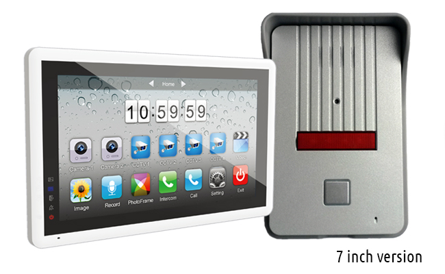 Qualvision Sonata White 7-inch 1-Monitor Door Intercom Surface Doorbell